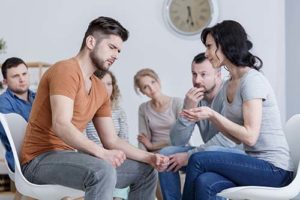 participants in an anger management program for addiction treatment and therapy learn healthy ways to cope with their anger